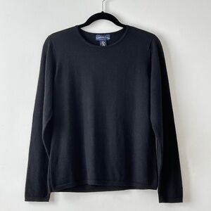 Charter Club 100% Wool Black Crewneck Sweater